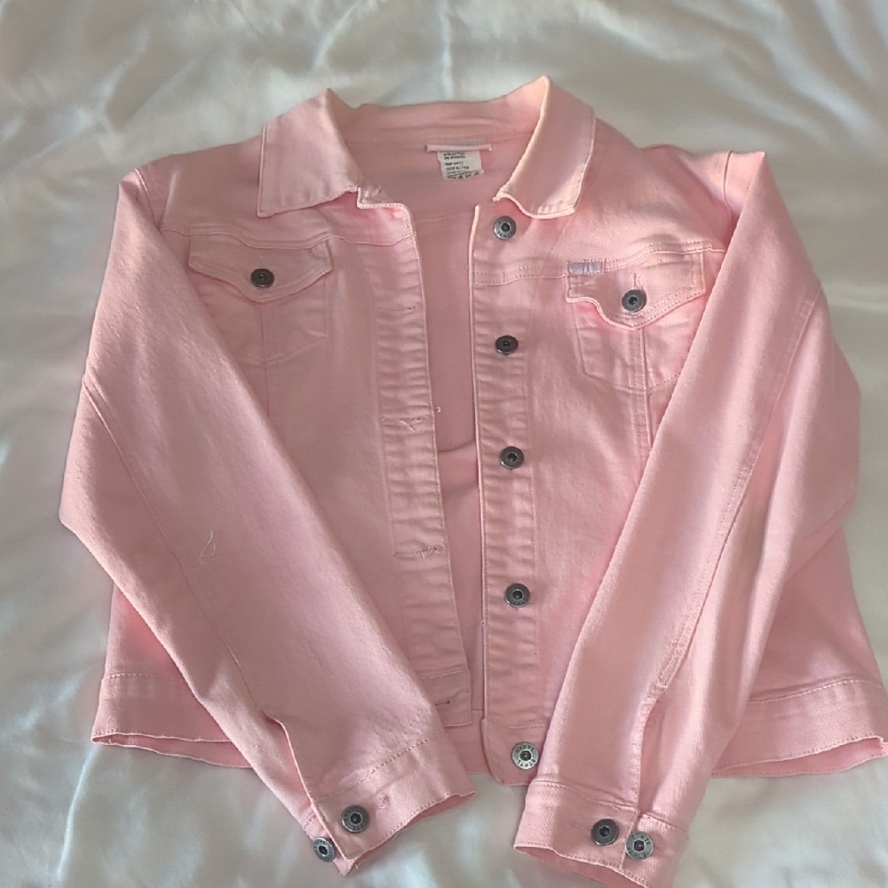 Denim Jacket Pink Women's Classic Fit Size Medium